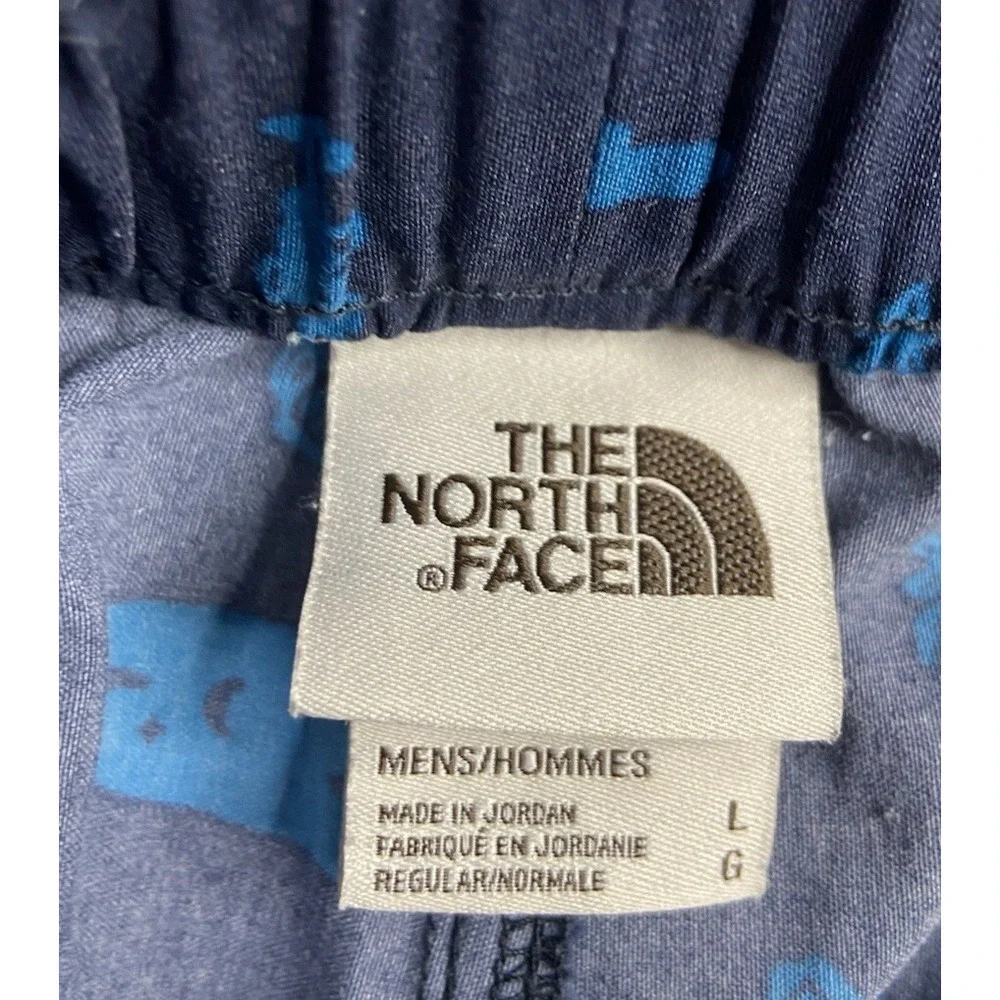 The North Face Shorts Men Large Blue Woods Print Class V Pull-On Nylon Hike Belt